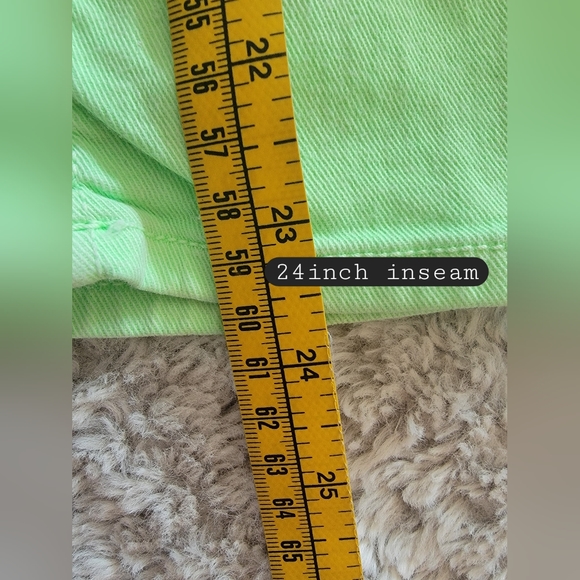 7 For All Mankind Skinny Cropped Jeans Lime Green size 26 - Picture 10 of 11